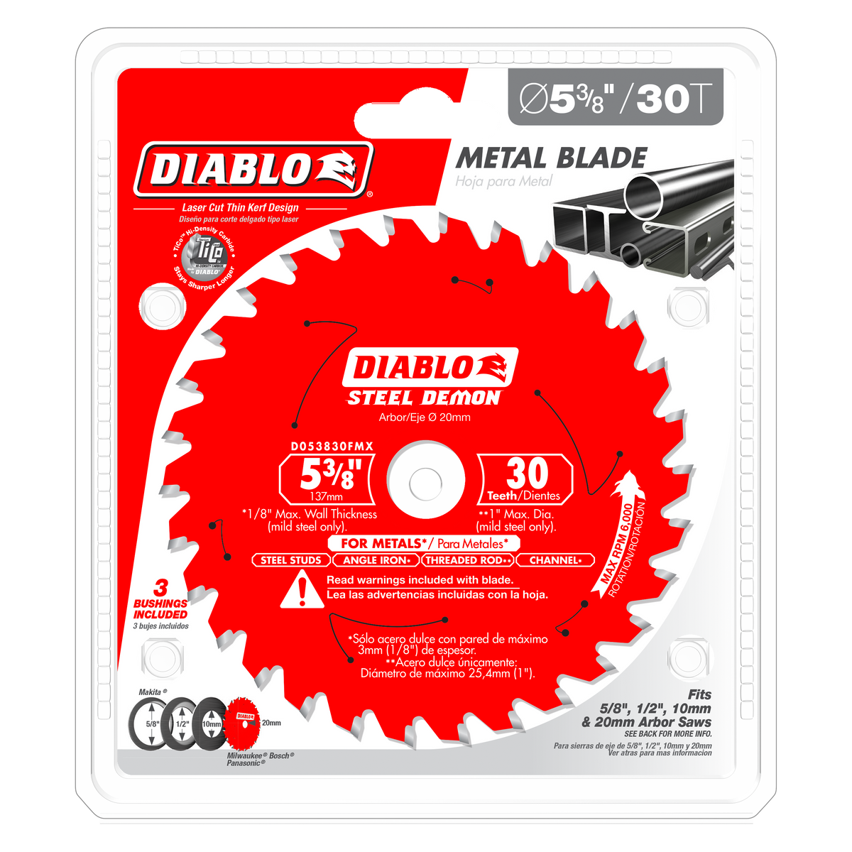 Diablo D053830FMX 5-3/8" x 30-Teeth Steel Demon™ Carbide Saw Blade for Medium Metal