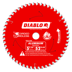 Diablo D0552N 5-7/8" x 52-Teeth Saw Blade for Medium Aluminum