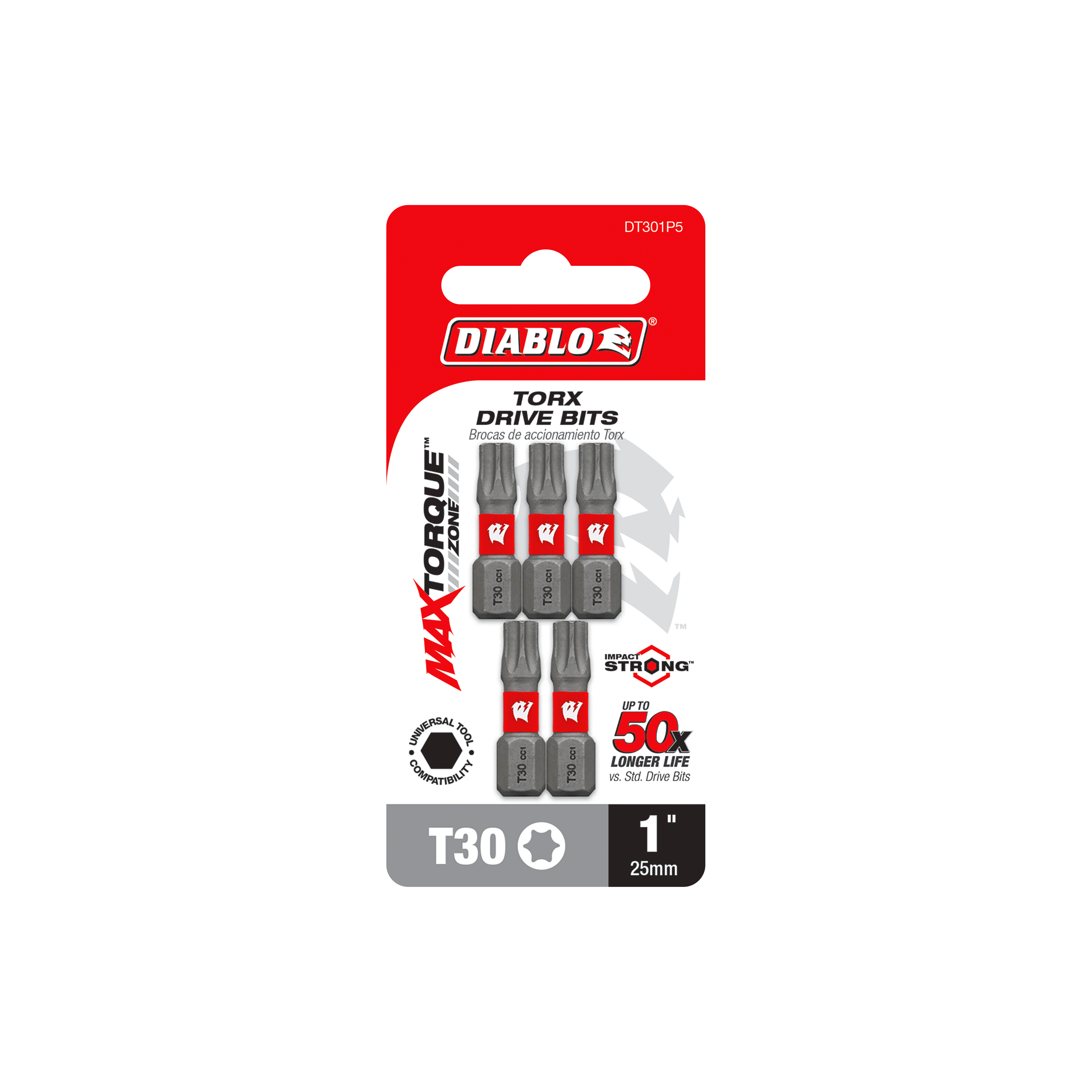 Diablo DT301P5 1" #30 Torx Drive Bits (5-Pack)