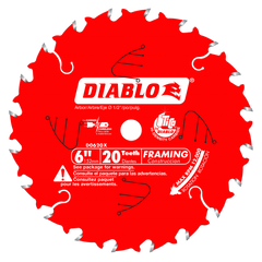 Diablo D0620X 6" x 20-Teeth Framing Saw Blade for Wood