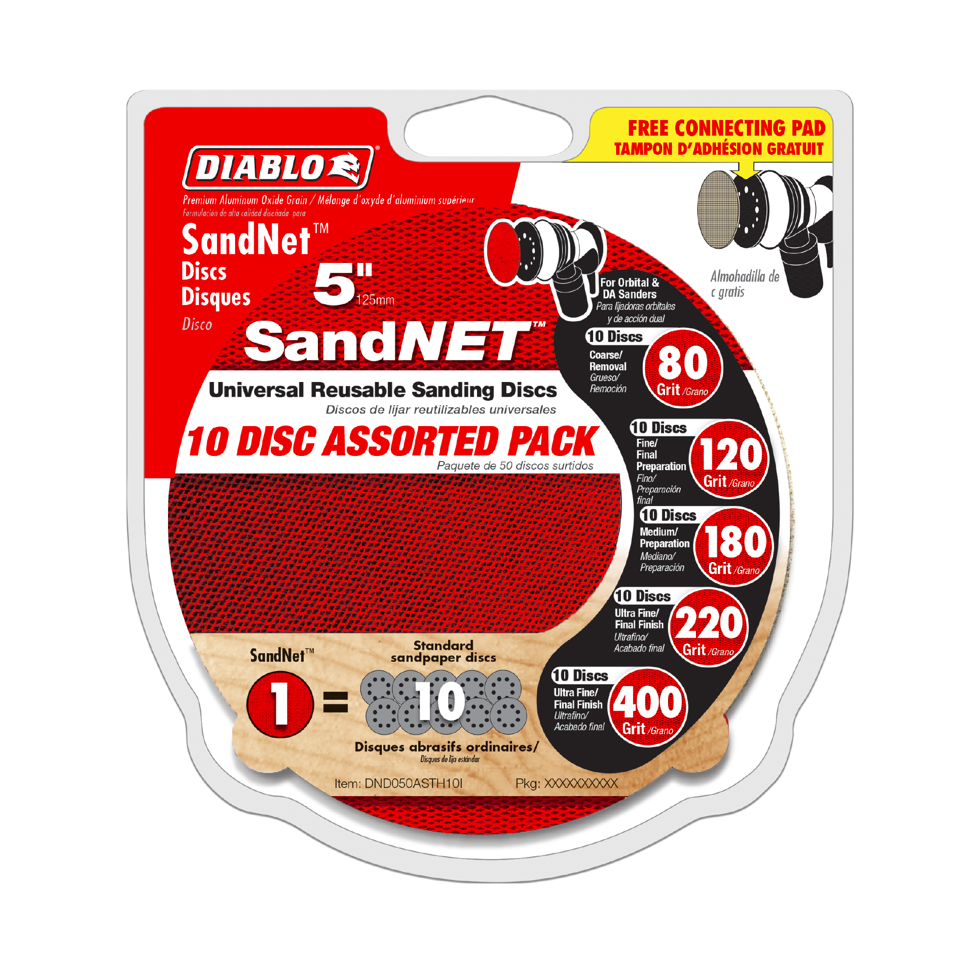 Diablo DND050ASTH10I 5" SandNET™ Disc Assorted Pack  (10-Piece)