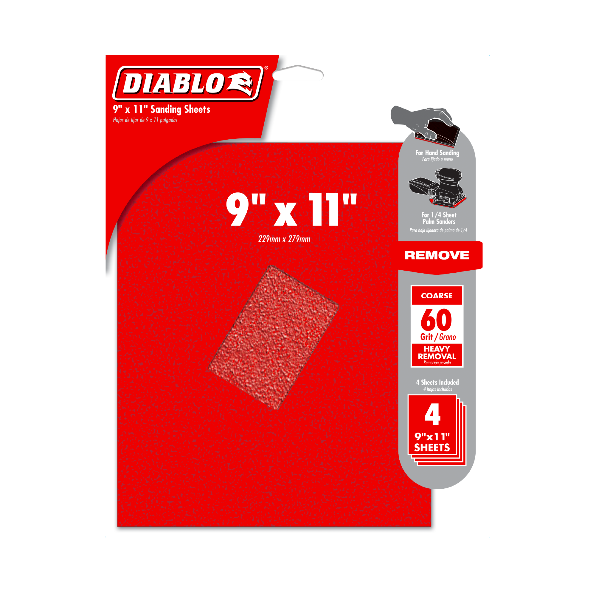 Diablo DCS911060S04G 9" x 11" 60-Grit Sanding Sheets (4-Pack)