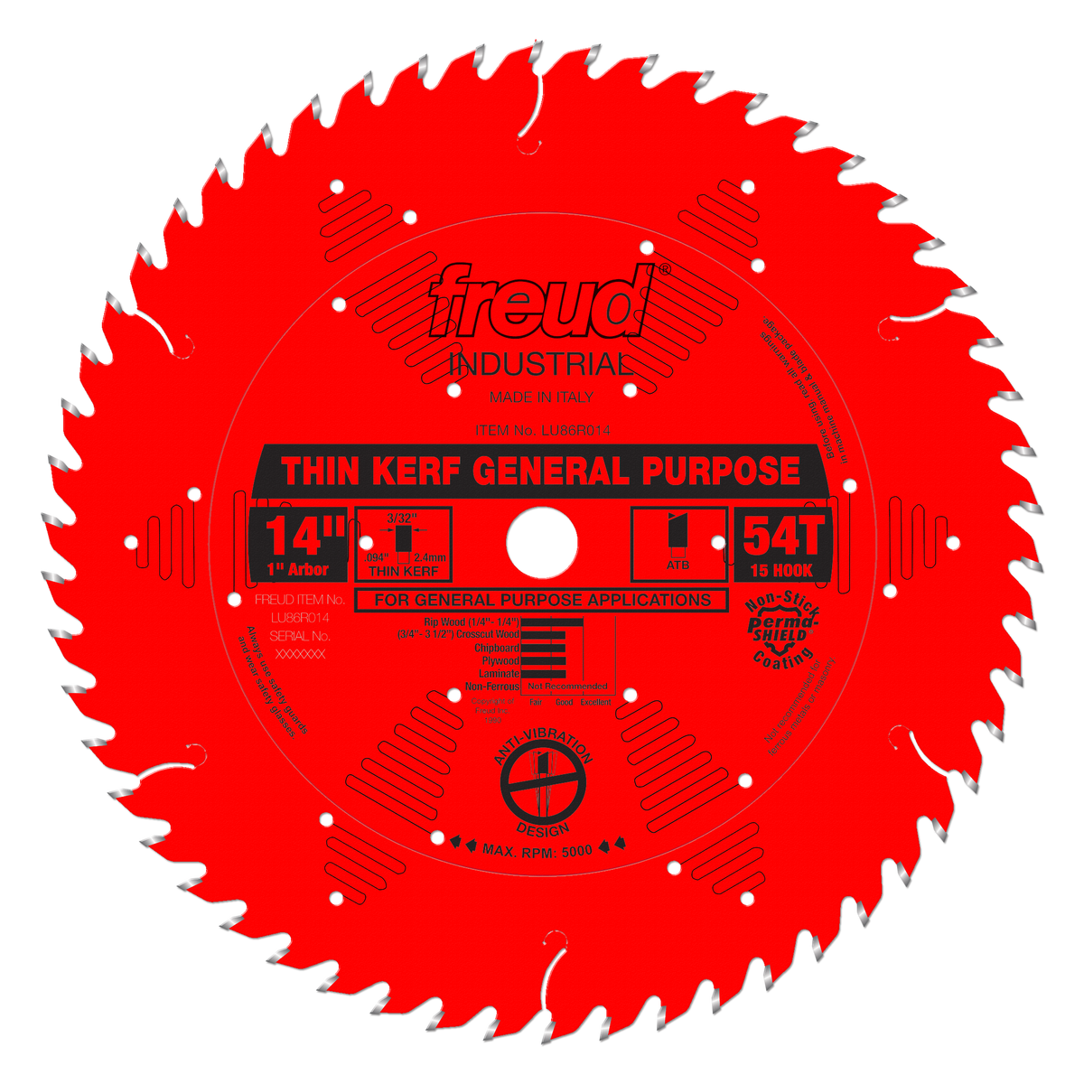 Freud LU86R014 14" Thin Kerf General Purpose Blade