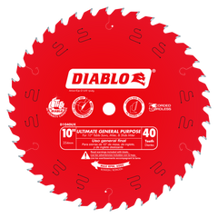 Diablo D1040UX 10" x 40-Teeth Wood Demon™ Ultimate General Purpose Carbide Saw Blade for Wood