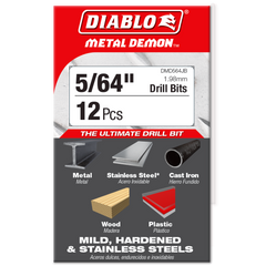 Diablo DMD564JB 5/64" Metal Demon™ Drill Bit for Mild, Hardened and Stainless Steels