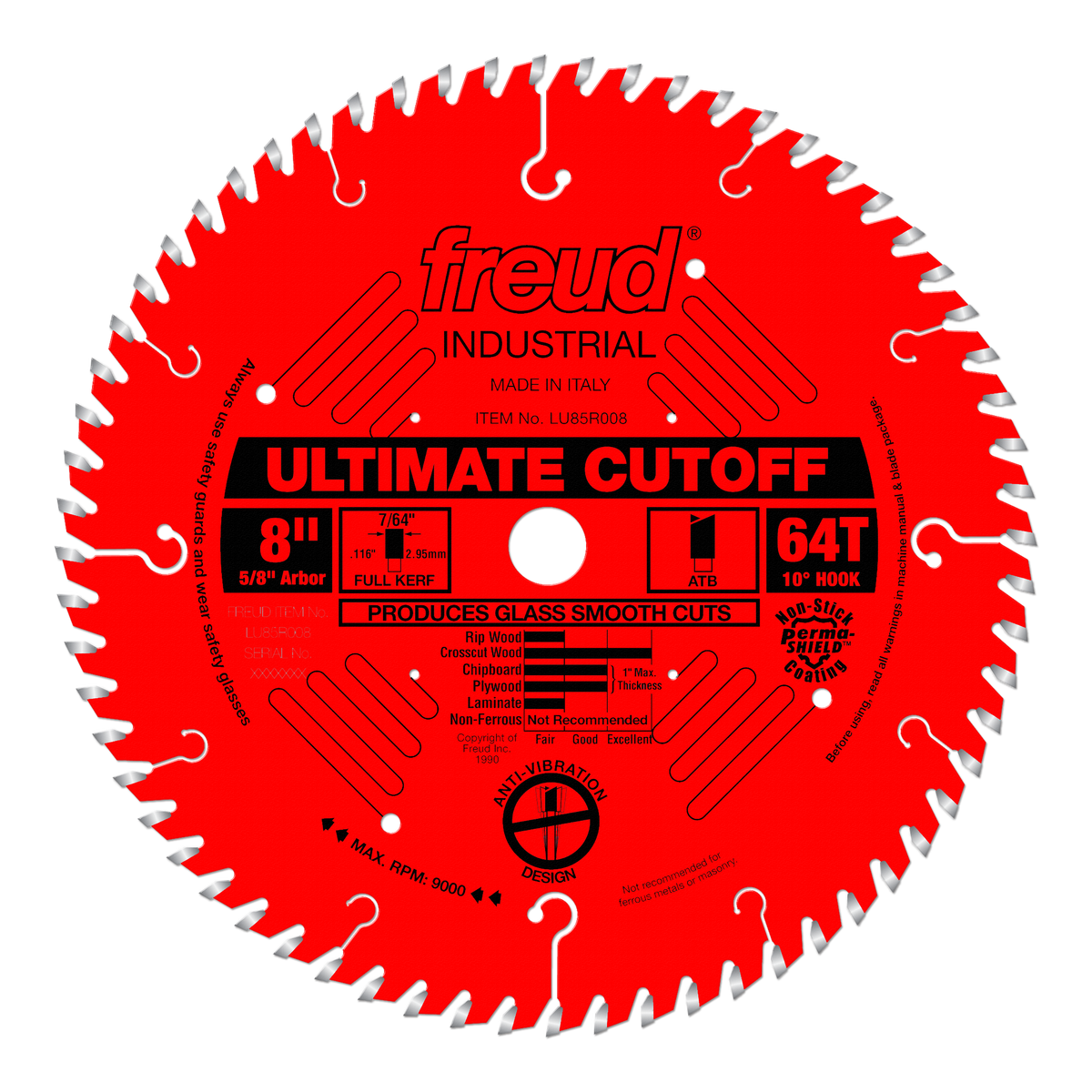 Freud LU85R008 8" Ultimate High Production Cut-Off Saw Blade