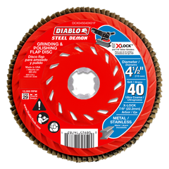 Diablo DCX045040X03F 4-1/2" 40-Grit X-LOCK Steel Demon™ Flap Discs for Metal (3-Pack)