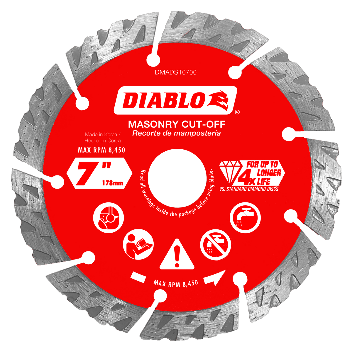 Diablo DMADST0700 7" Diamond Segmented Masonry Cut-Off Blade