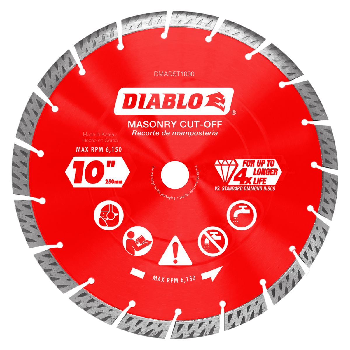 Diablo DMADST1000 10" Diamond Segmented Turbo Masonry Cut-Off Blade