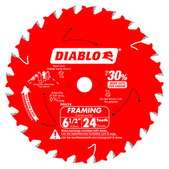 Diablo D0624X 6-1/2" 24-Tooth Framing Saw Blade