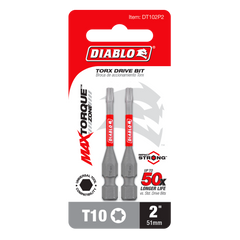 Diablo DT102P2 2" #10 Torx Drive Bit