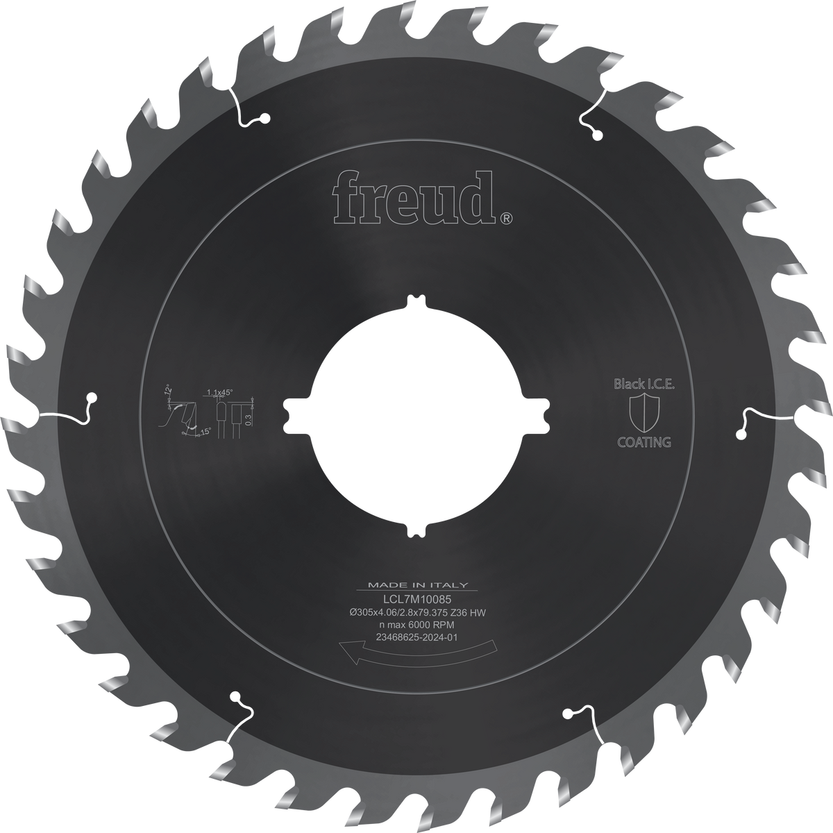Freud Teeth Freud LCL7M10085 12” 36-Teeth Glue Line Multi-Rip Circular Saw Blade ...