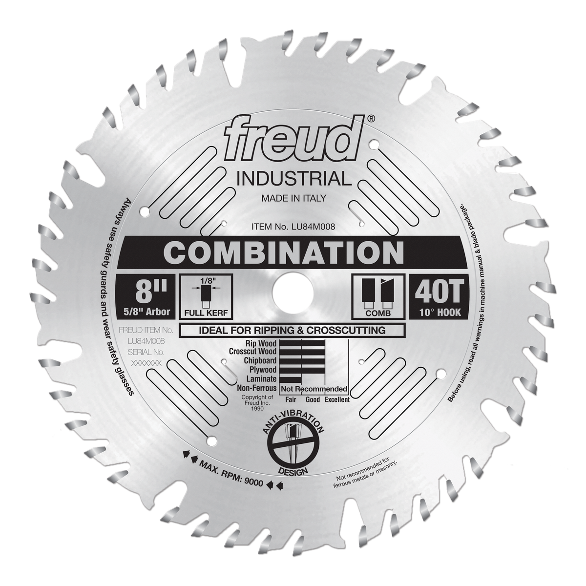 Freud LU84M008 8" Combination Blade