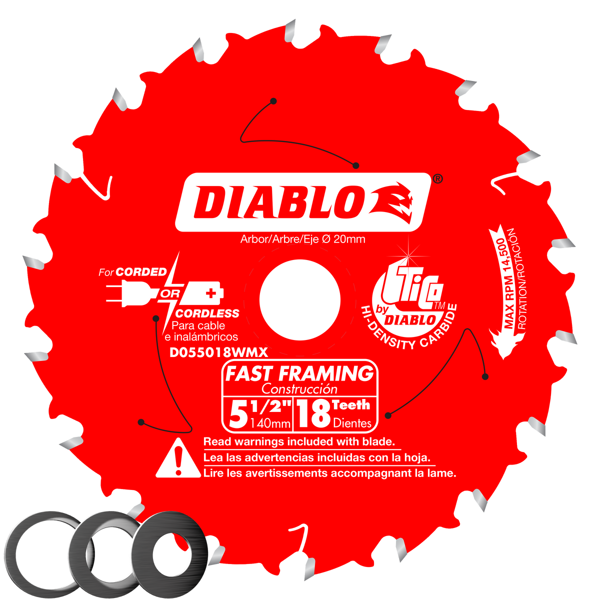 Diablo D055018WMX 5-1/2" x 18-Teeth Fast Framing Saw Blade for Wood