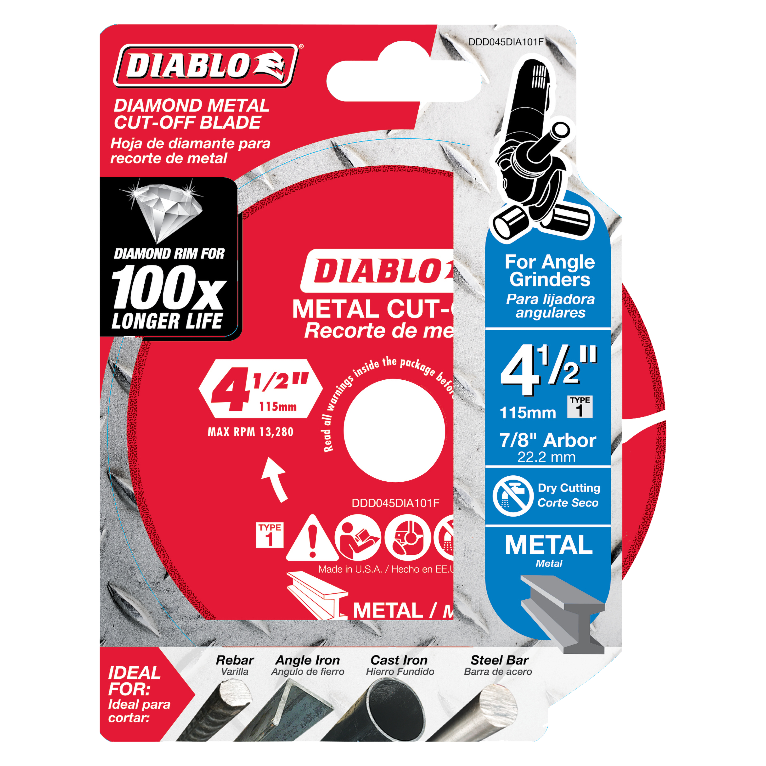 Diablo DDD045DIA101F 4-1/2" Diamond Metal Cut-Off Disc