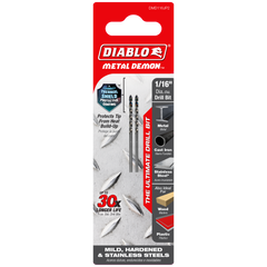 Diablo DMD116JP2 1/16" Metal Demon™ Drill Bits for Mild, Hardened and Stainless Steels (2-Pack)