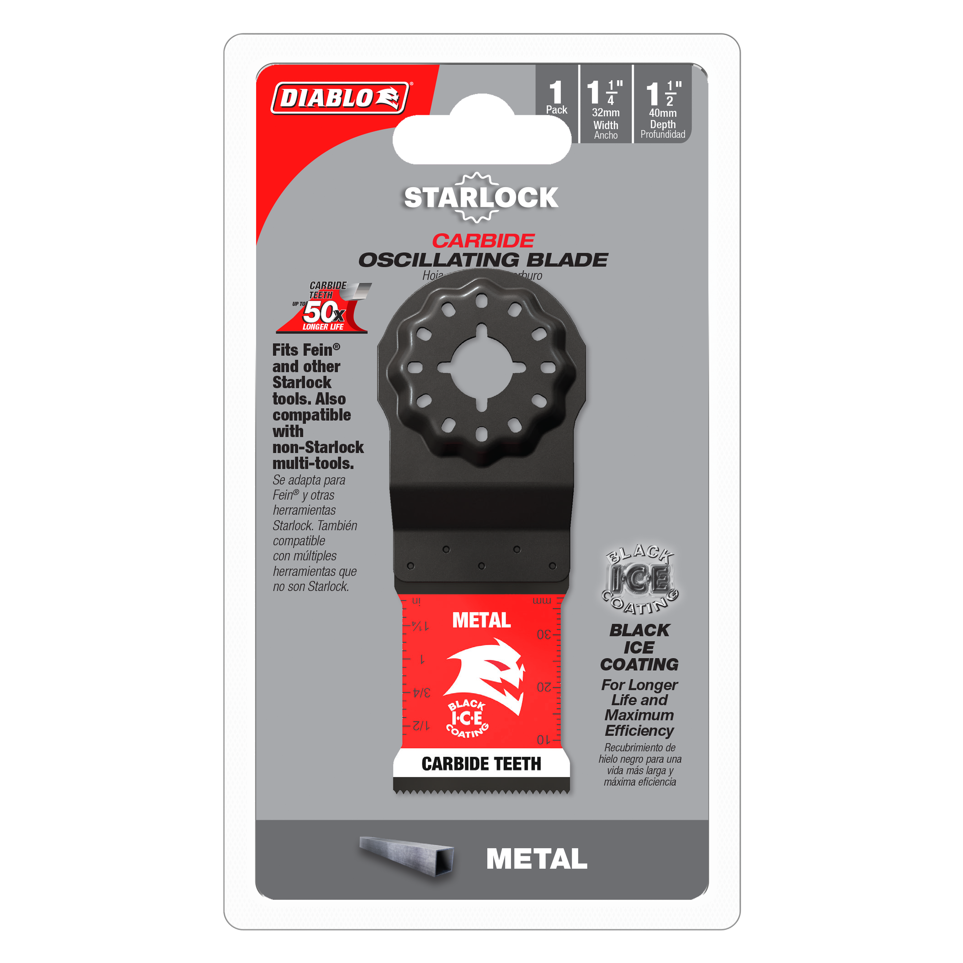 Diablo DOS125CF 1-1/4" AMPED™ Steel Demon™ Starlock Carbide Teeth Oscillating Blade for Metal