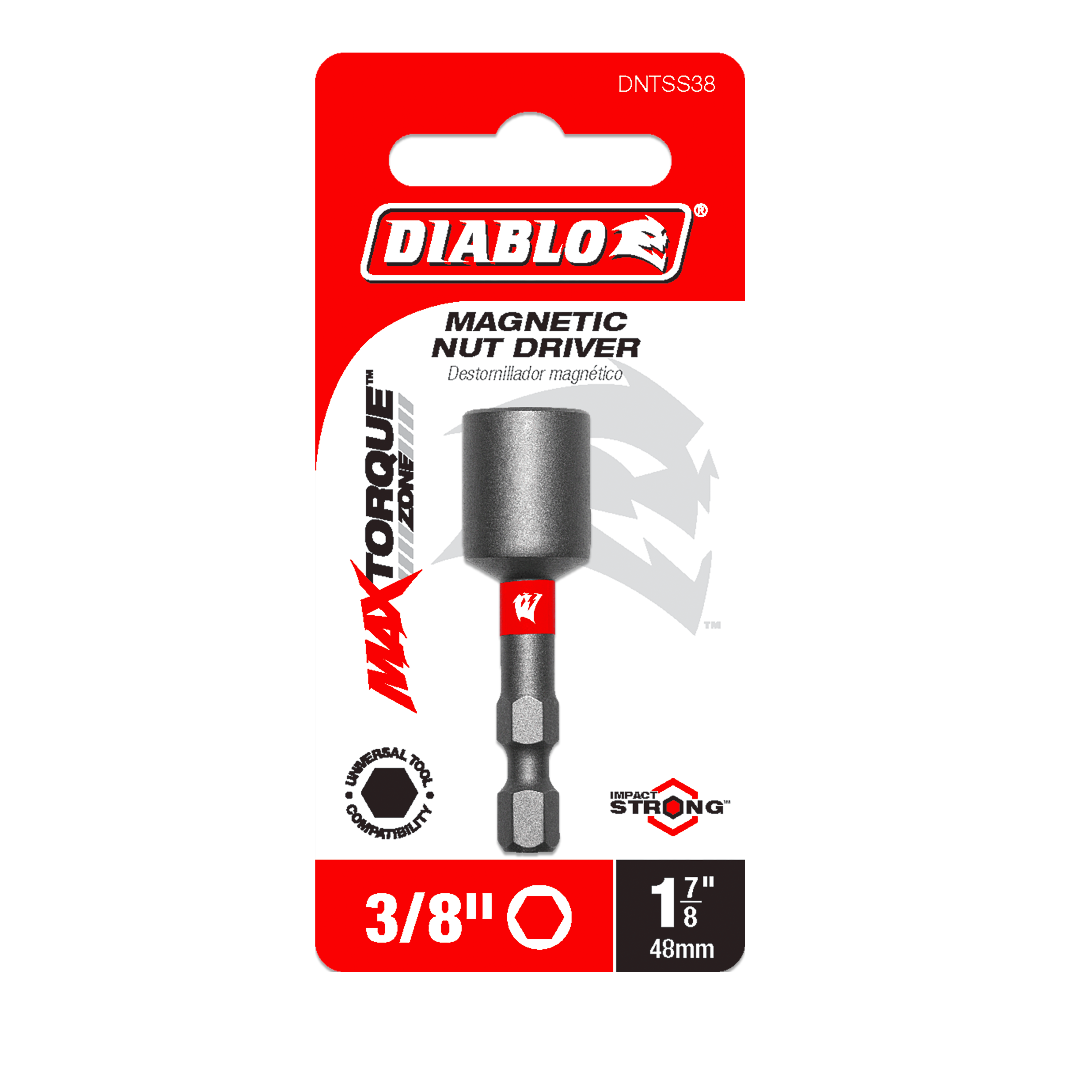 Diablo DNTSS38 3/8" x 1-7/8" Magnetic Nut Driver