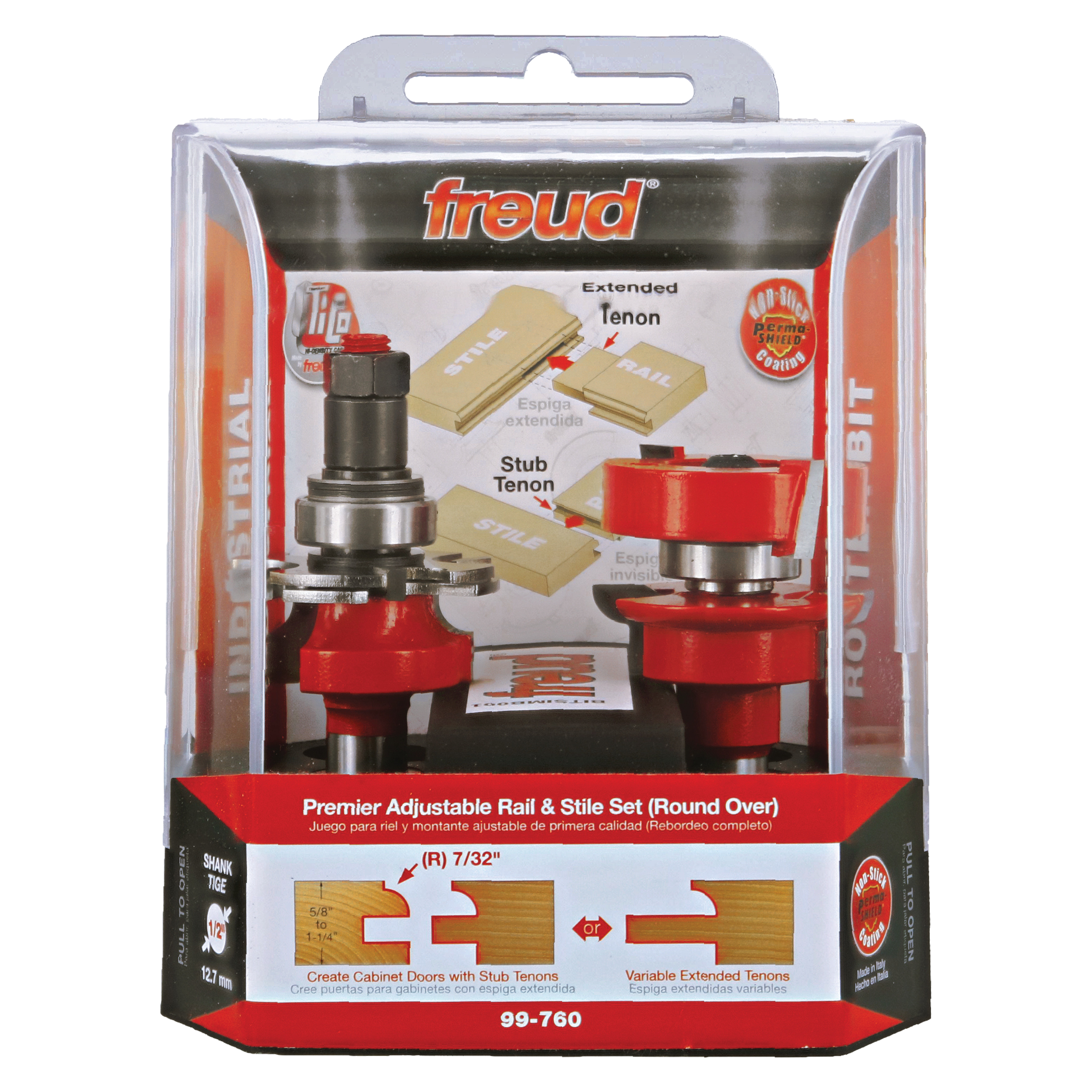 Freud 99-760 1-11/16" (Dia.) Premier Adjustable Rail & Stile Bit - Round Over