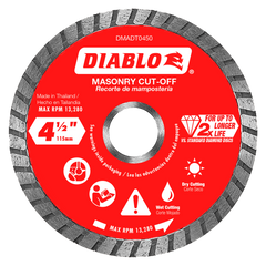 Diablo DMADT0450 4-1/2" Diamond Turbo Masonry Cut-Off Disc