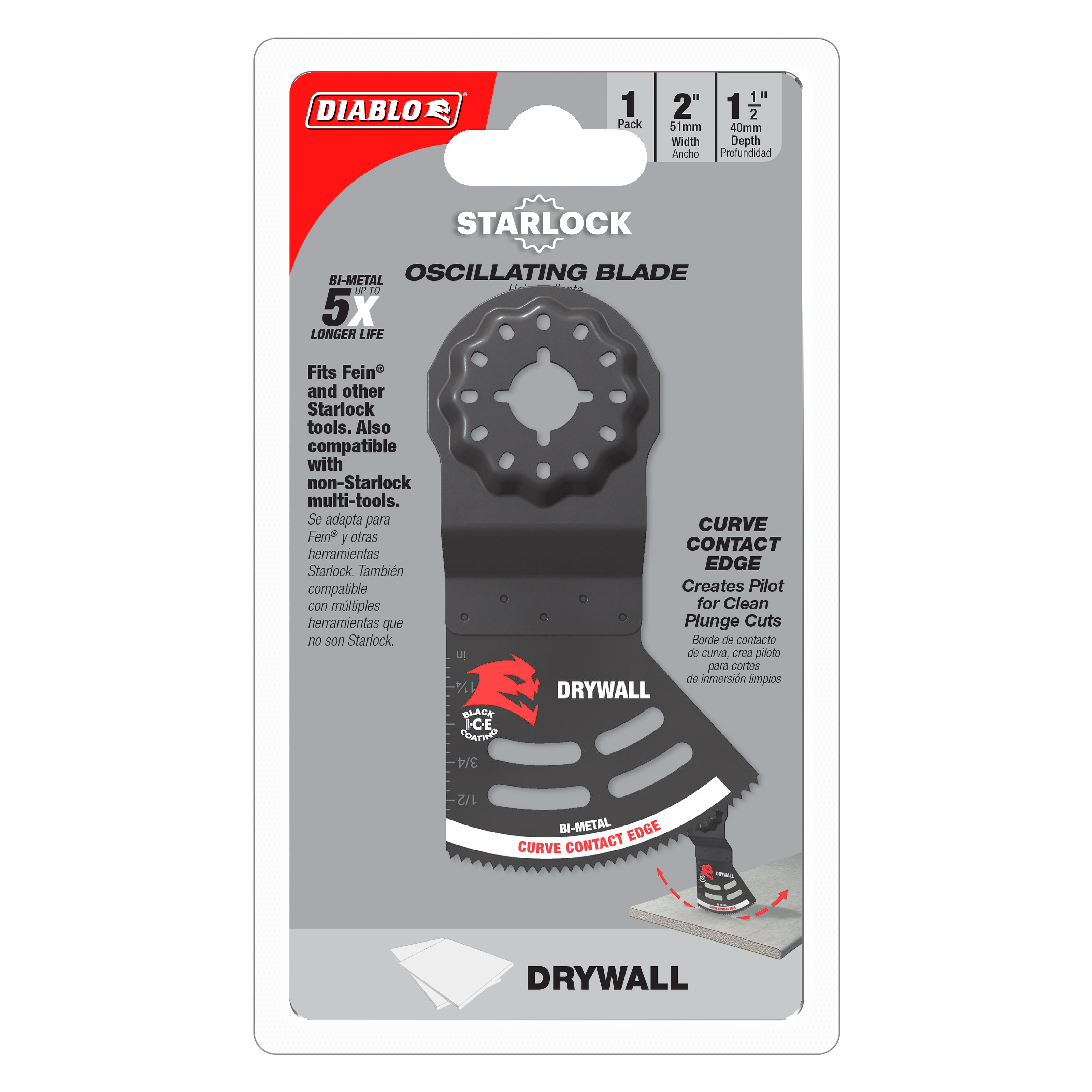 Diablo DOS200RBD 2" Starlock Bi-Metal Oscillating Blade for Drywall