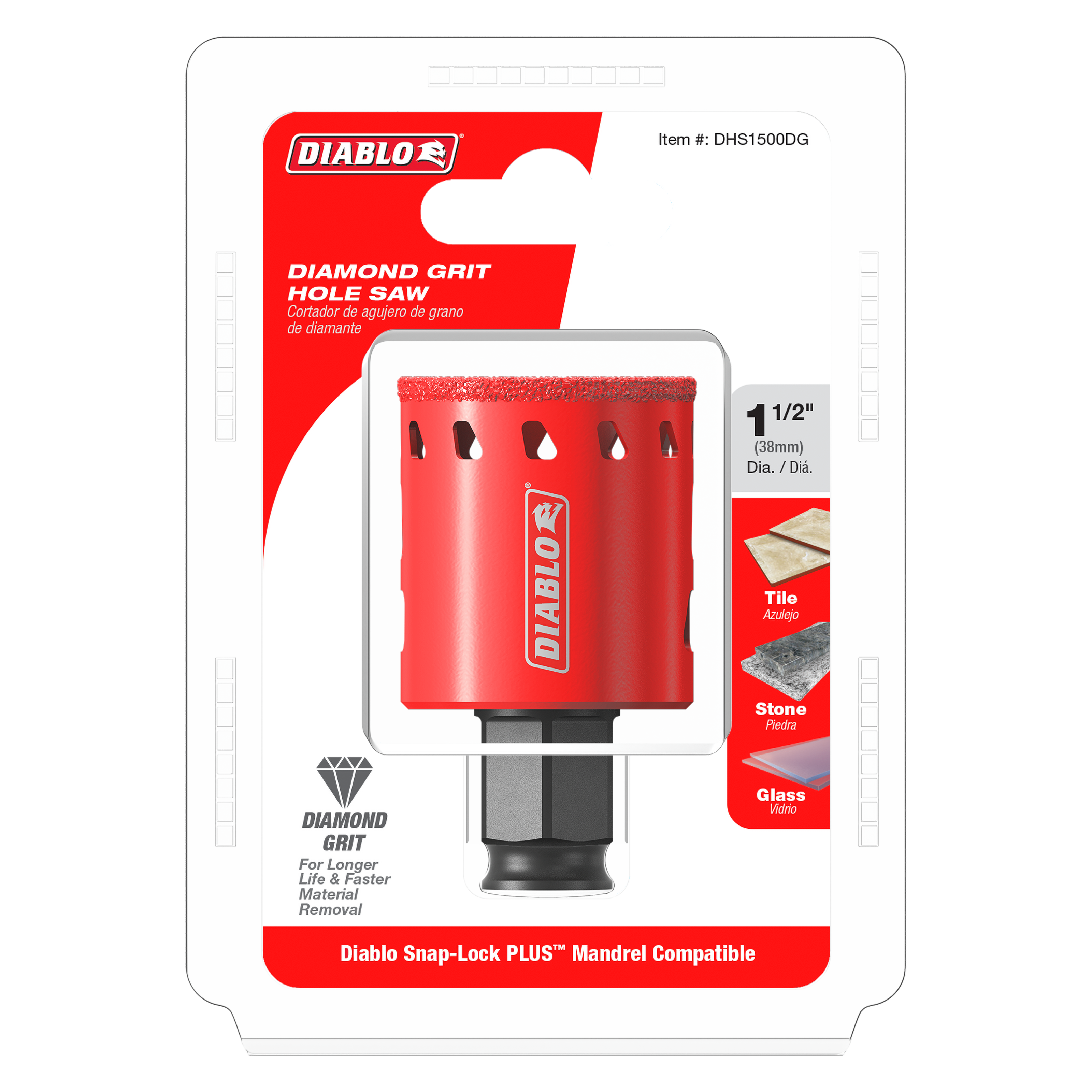 Diablo DHS1500DG 1-1/2" Diamond Grit Hole Saw