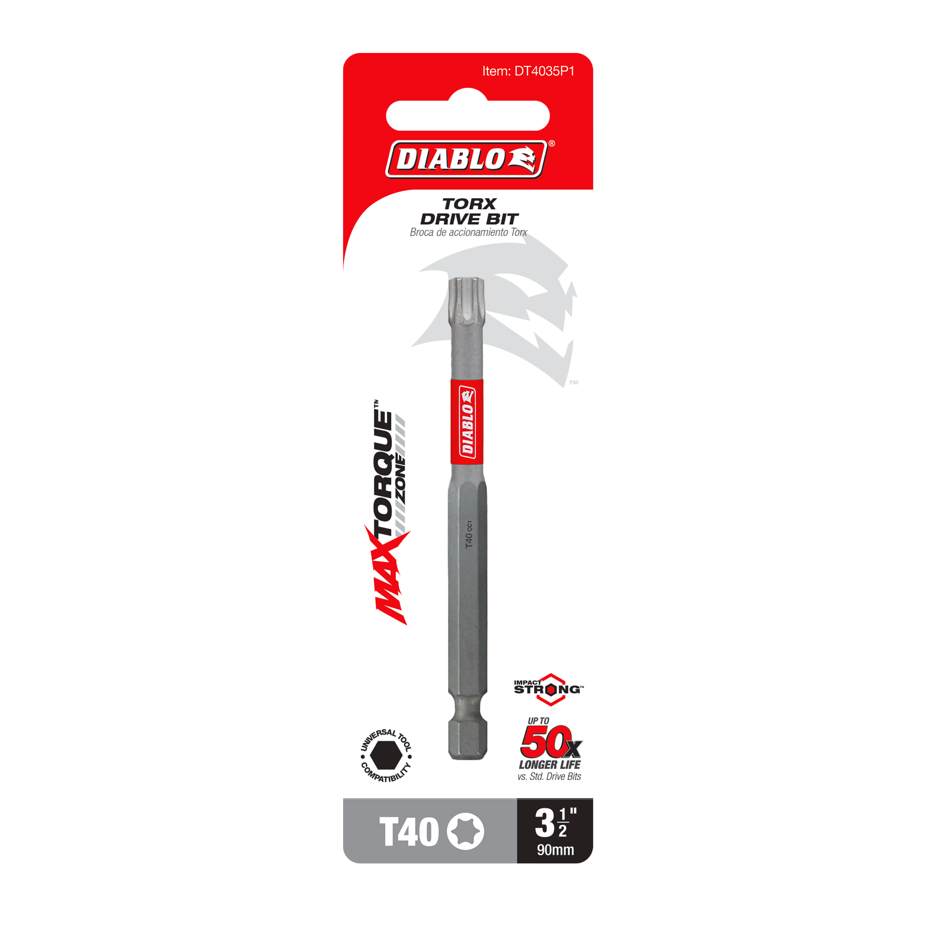 Diablo DT4035P1 3-1/2" #40 Torx Drive Bit