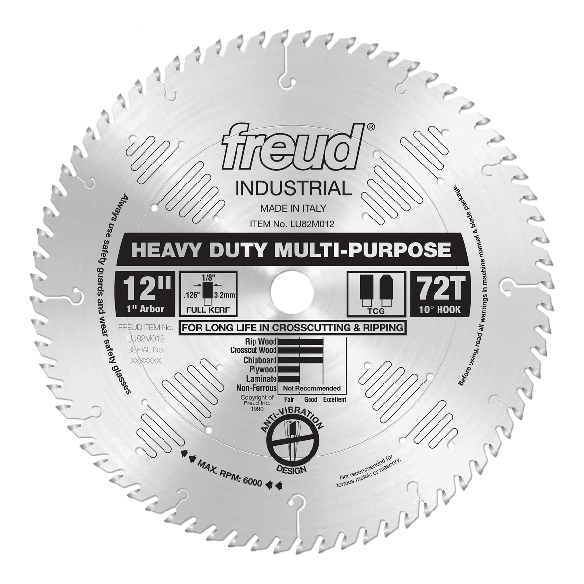 Freud LU82M012 12" Heavy Duty Multi-Purpose Blade