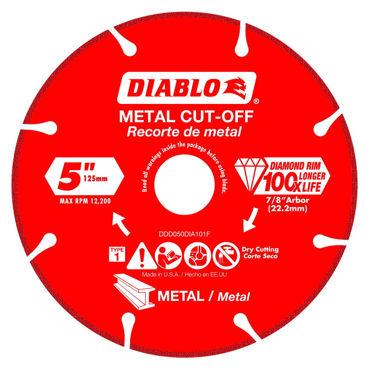 Diablo DDD050DIA101F 5" Diamond Metal Cut-Off Disc