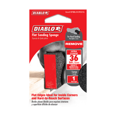 Diablo DFBBLOCCRS01G 4" x 2-1/2" x 1" 36-Grit Flat Edge Sanding Sponge