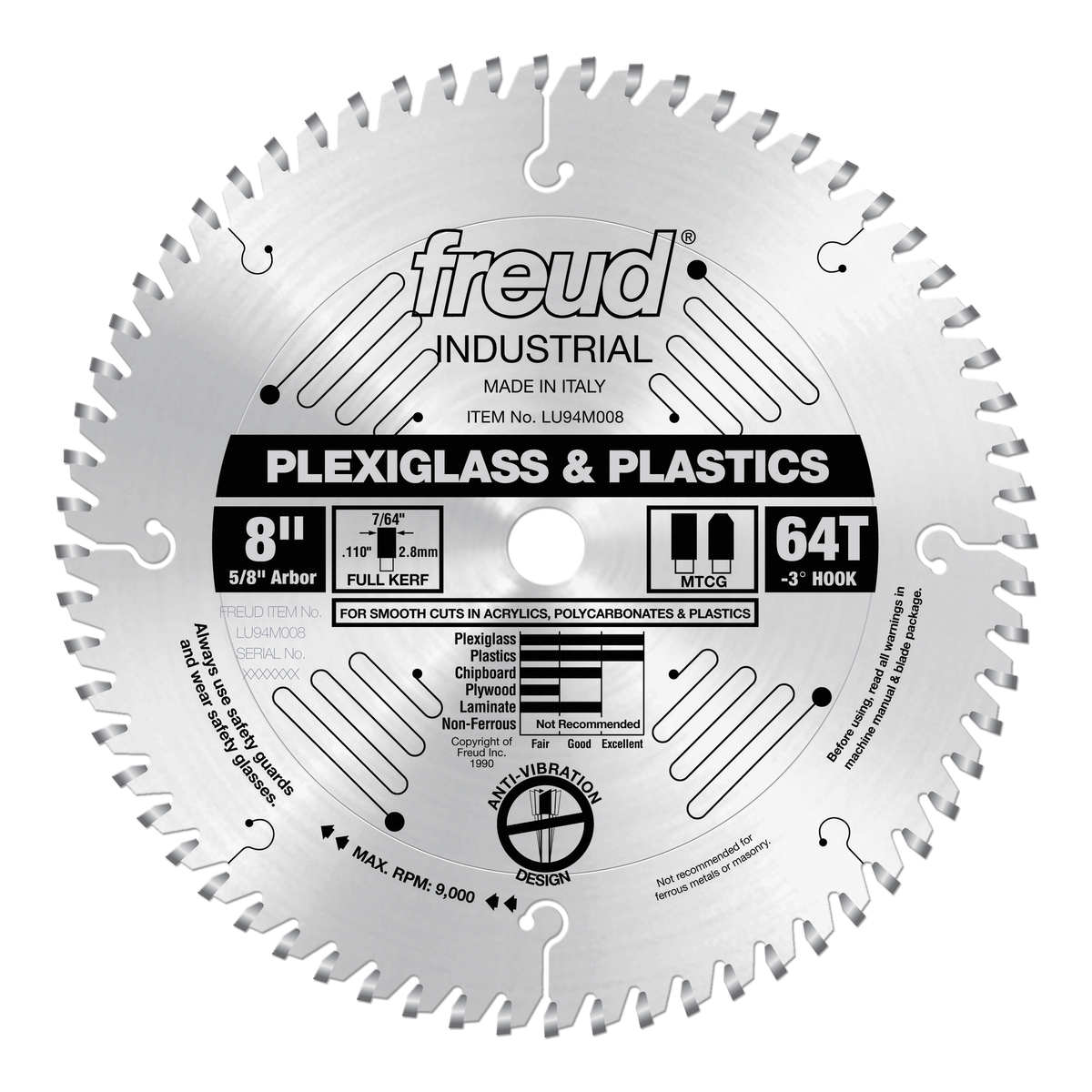 Freud LU94M008 8" Plastic Blade