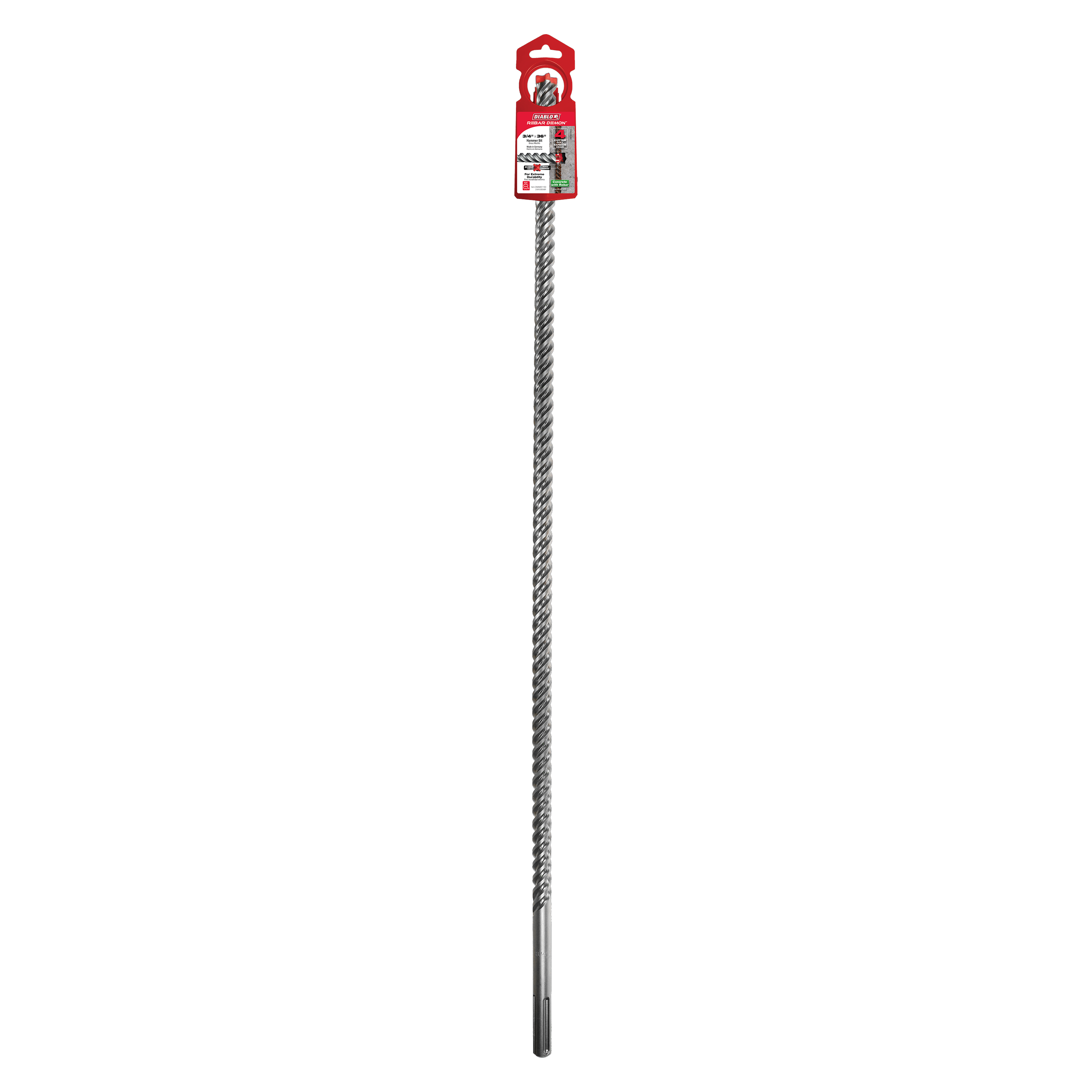 Diablo DMAMX1150 3/4" x 31" x 36" Rebar Demon™ SDS-Max 4-Cutter Full Carbide Head Hammer Drill Bit