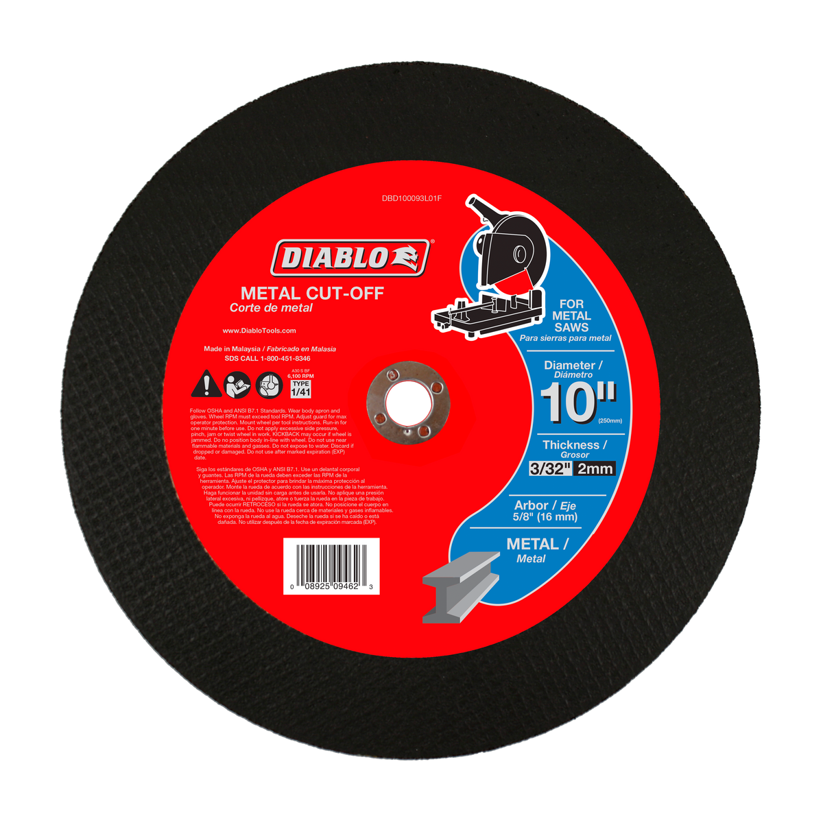 Diablo DBD100093L01F 10" Metal Cut-Off Disc