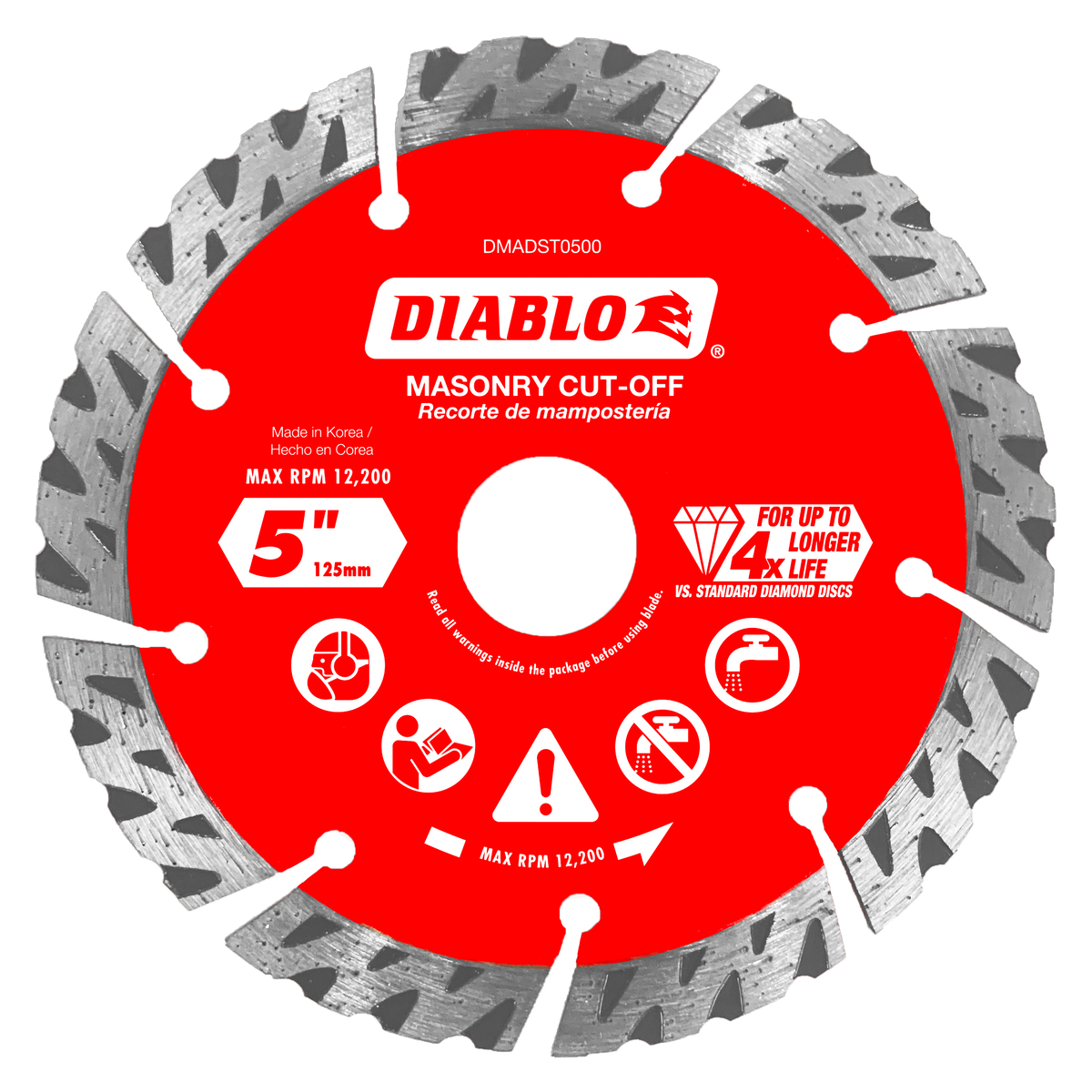 Diablo DMADST0500 5" Diamond Segmented Turbo Masonry Cut-Off Blade