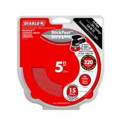 Diablo DCD050320P15G 5" 320-Grit StickFast™ ROS Sanding Discs (15-Pack)