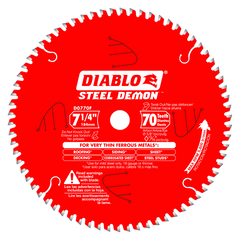 Diablo D0770FA 7-1/4" x 70 Teeth Steel Demon™ Carbide-Tipped Saw Blade for Metal