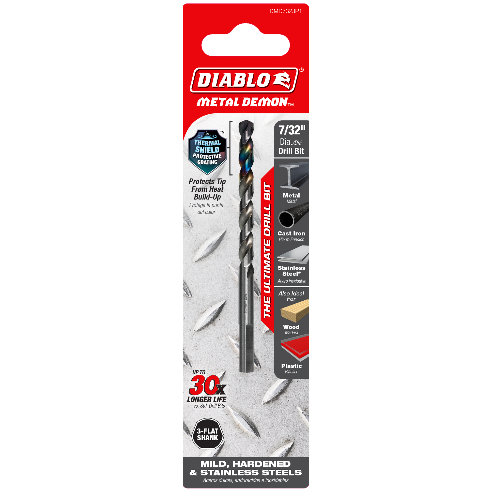 Diablo DMD732JP1 7/32" Metal Demon™ Drill Bit for Mild, Hardened and Stainless Steels