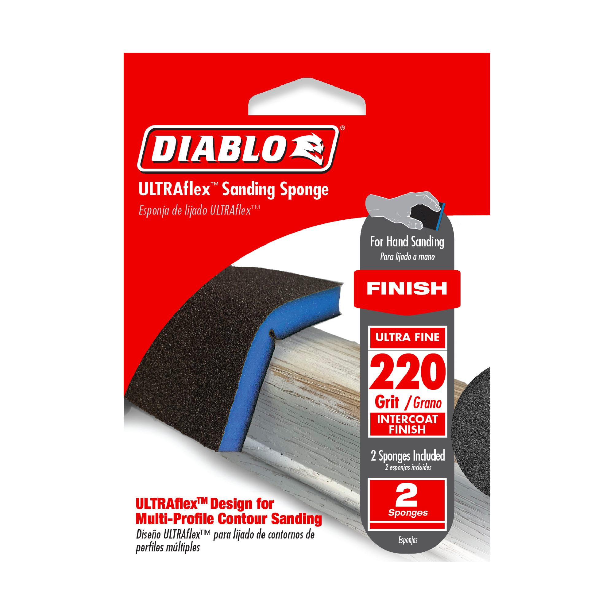 Diablo DFPFLEXMFN02G 220-Grit ULTRAflex™ Sanding Sponges (2-Piece)