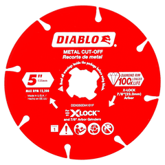 Diablo DDX050DIA101F 5" X-LOCK Diamond Rimmed Metal Cut-Off Disc