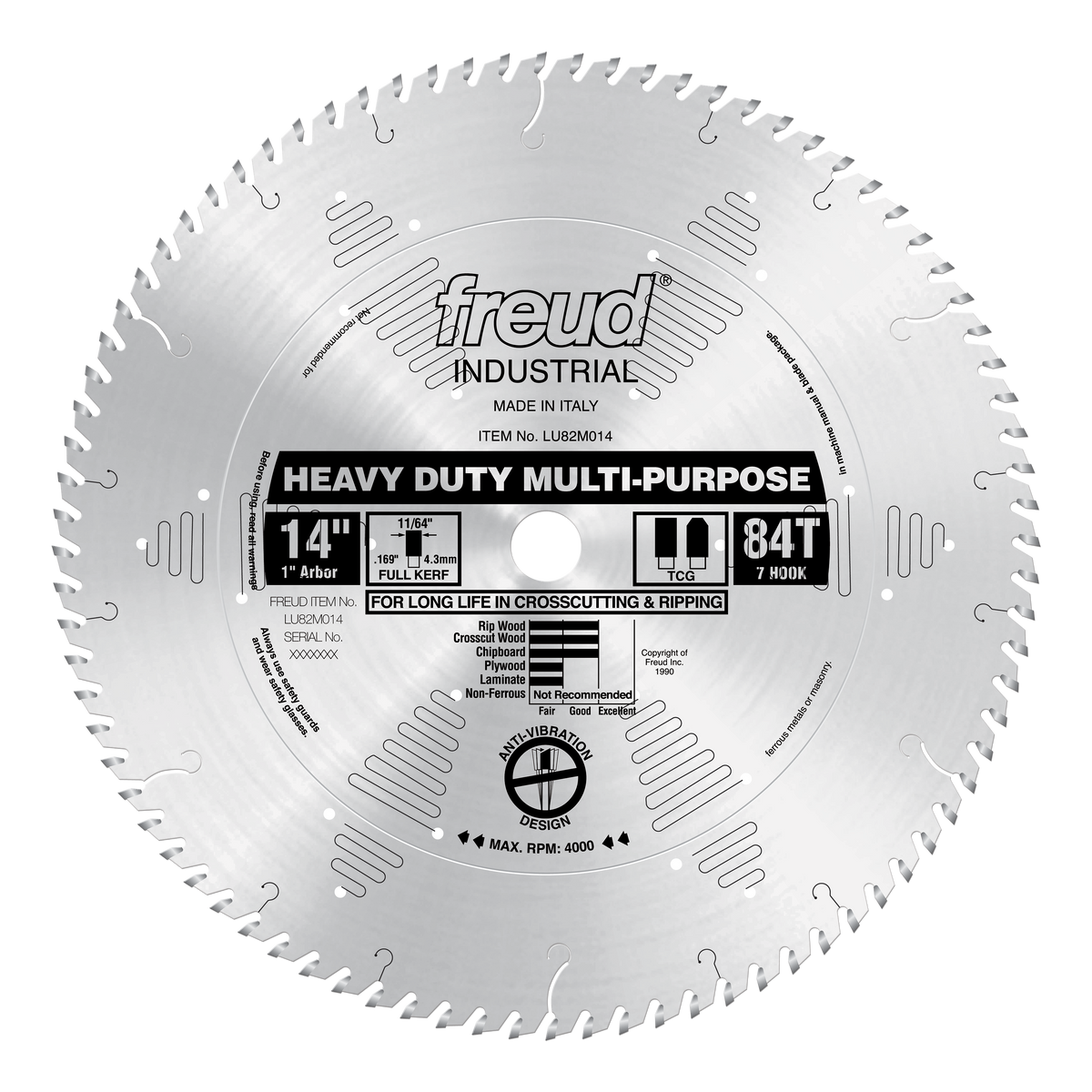 Freud LU82M014 14" Heavy Duty Multi-Purpose Blade