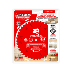 Diablo D1040UX 10" x 40-Teeth Wood Demon™ Ultimate General Purpose Carbide Saw Blade for Wood