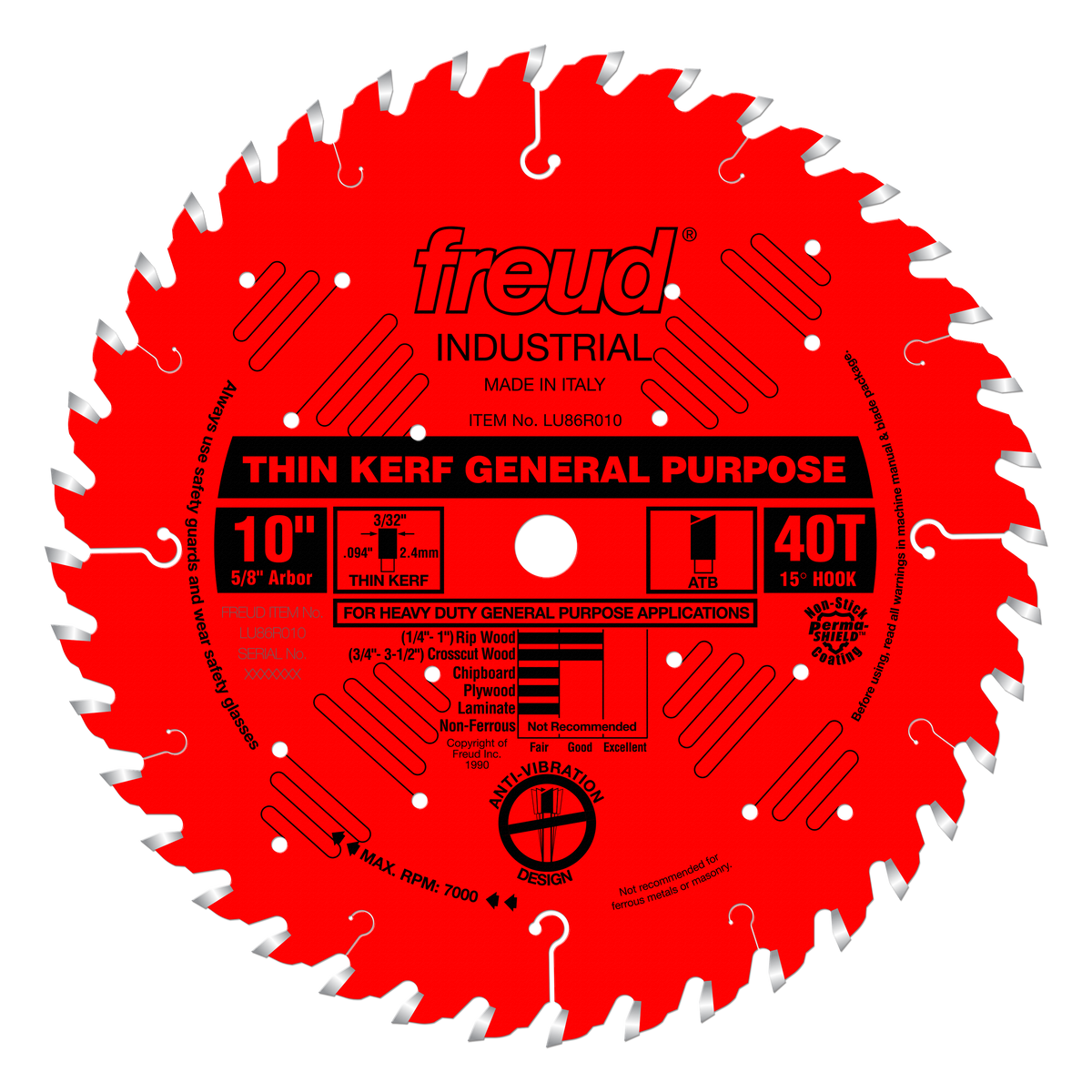 Freud LU86R010 10" Thin Kerf General Purpose Blade