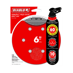 Diablo DCD060060H10G 6" 60-Grit Hook & Lock™ ROS Sanding Discs (10-Pack)