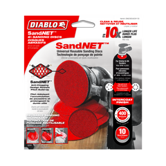 Diablo DND060400H10I 6" 400-Grit SandNET™ Sanding Discs with Connection Pad (10-Pack)