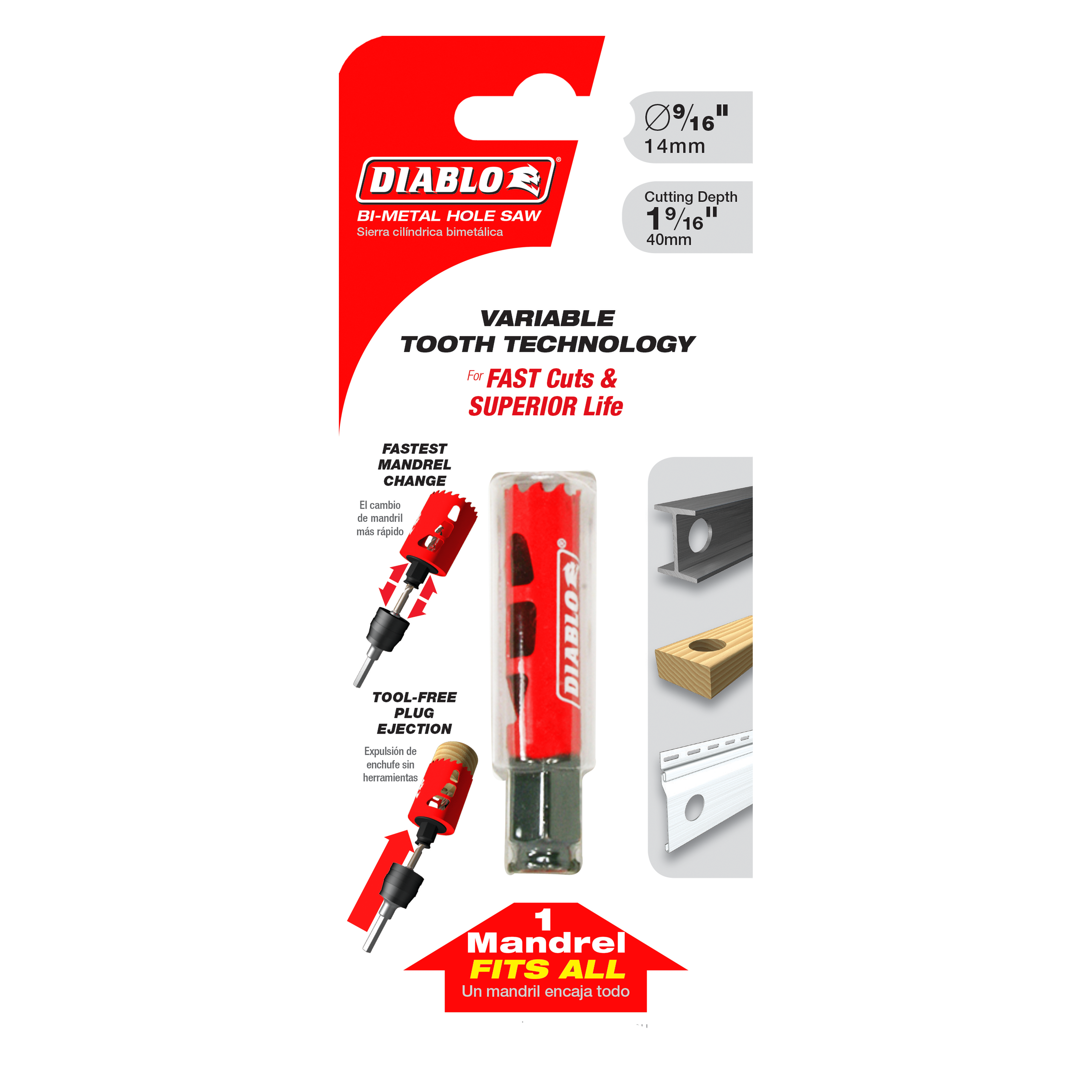 Diablo DHS0563 9/16" Bi-Metal Hole Saw
