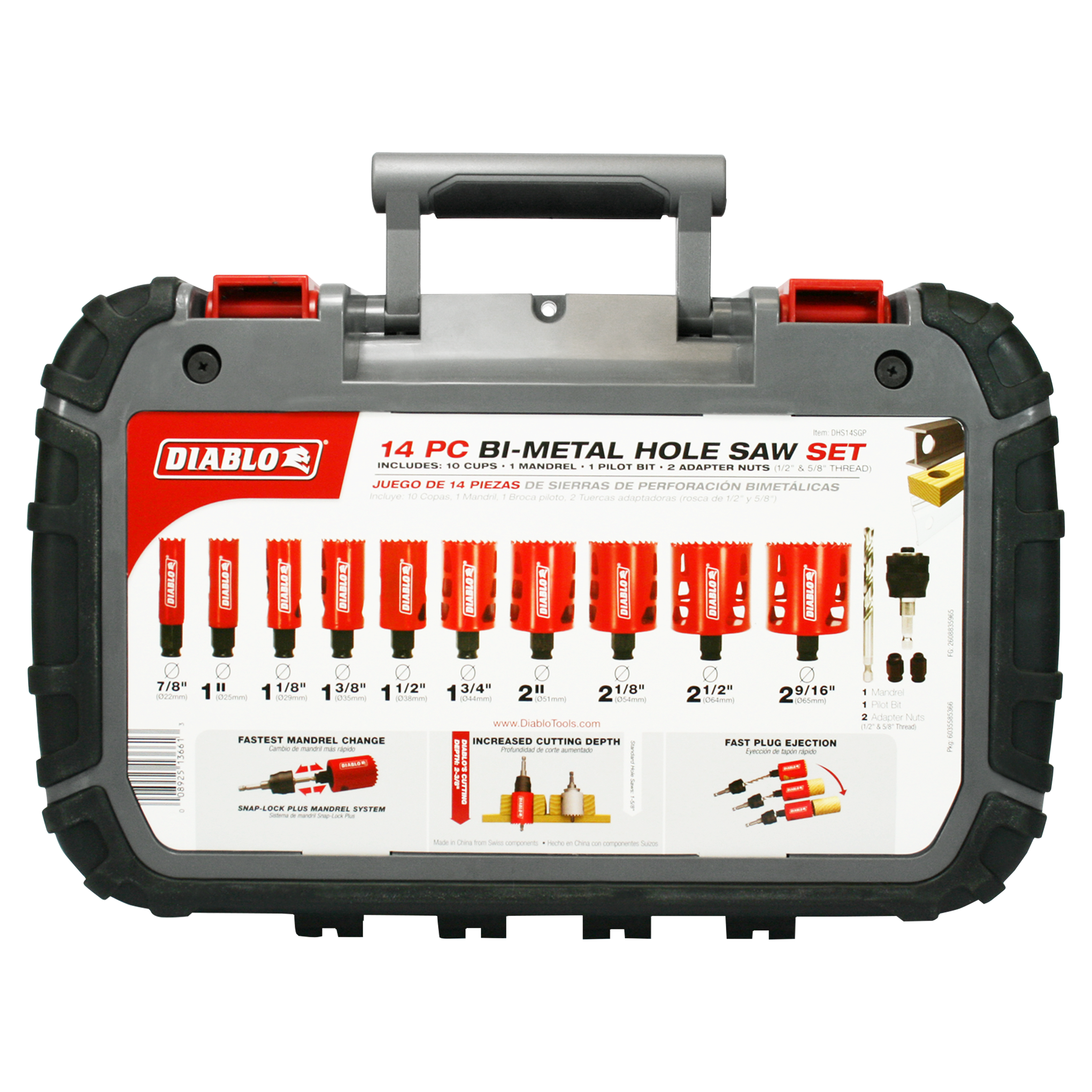 Diablo DHS14SGP 14 pc General Purpose Bi-Metal Hole Saw Set