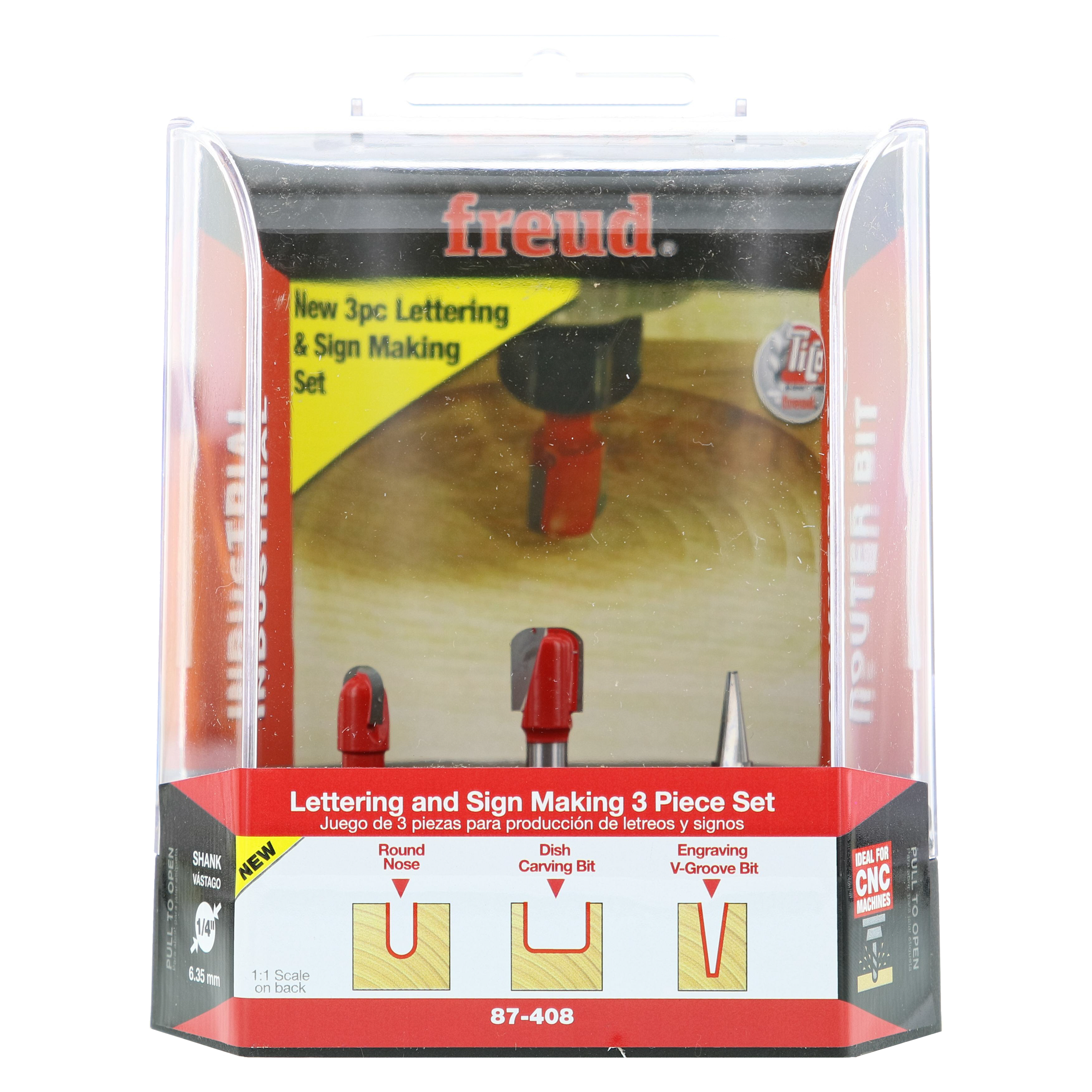 Freud 87-408 3-PieceCNC Lettering & Sign Making Set