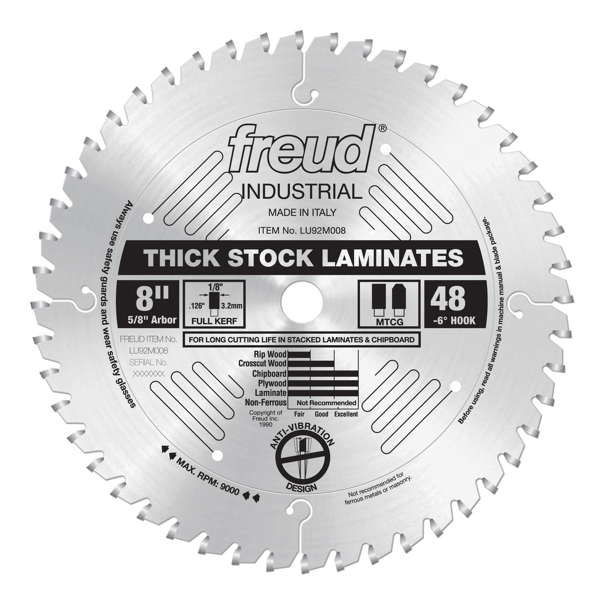 Freud LU92M008 8" Thick-Stock Laminate Blade