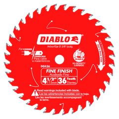 Diablo D0436X 4-1/2" 36 Tooth Fine Finish Saw Blade