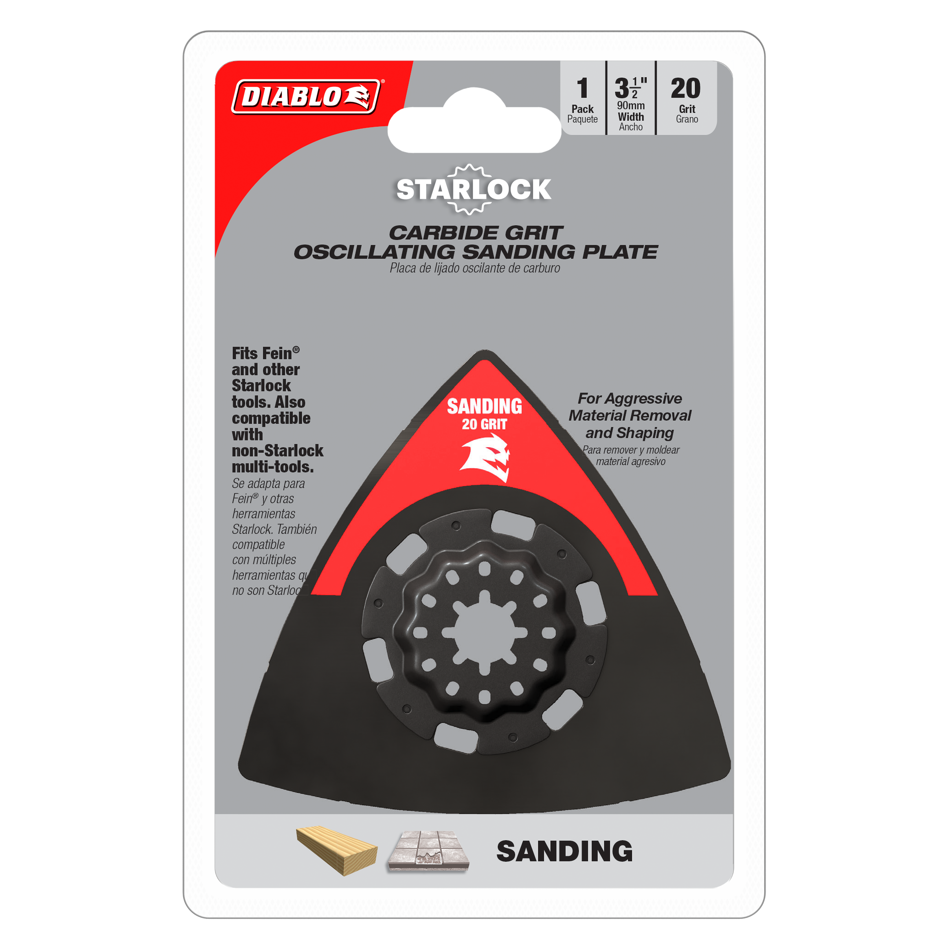 Diablo DOS20CGSP 3-1/2" 20-Grit Starlock Carbide Grit Oscillating Sanding Plate